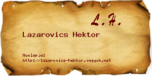 Lazarovics Hektor névjegykártya